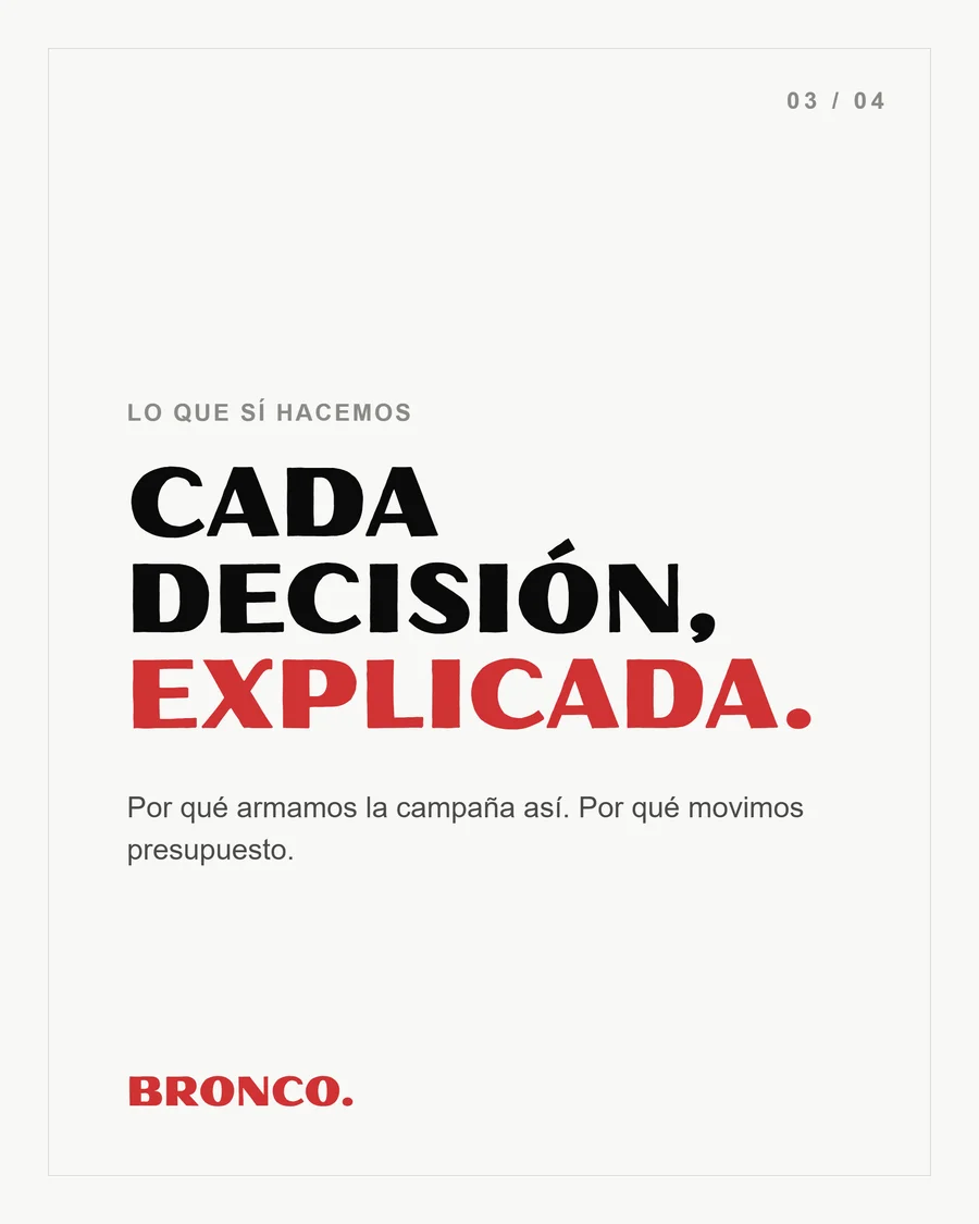 Slide 3 de 4: Lo que sí hacemos, cada decisión explicada